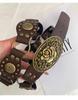 Women's 2025 High-End Leather Belt with Rivets - Trendy Wasteland Style for Skirts & Jeans