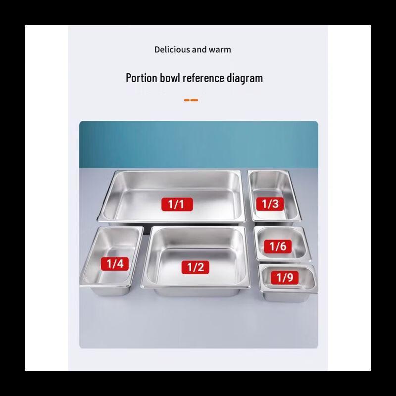 NHZHIW Stainless Steel Rectangular Gastronorm Food Pan with Lid