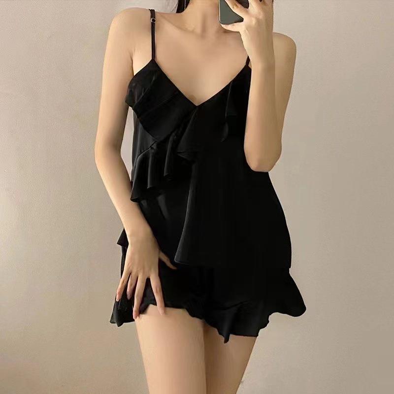 Women's Summer Ice Silk Camisole & Shorts Two-Piece Set - Trendy Loungewear