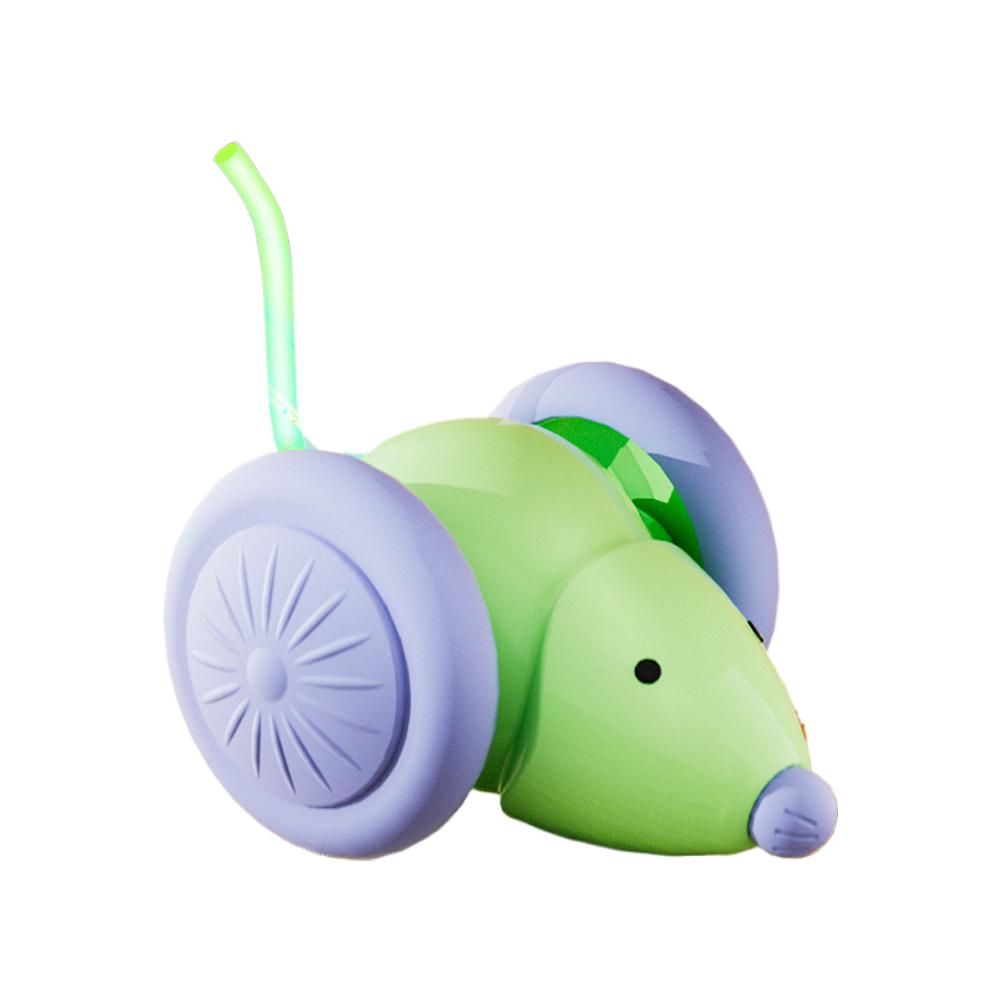

Automatic Cat Teaser Toy Electric Mouse Car Rechargeable With Obstacle Avoidance Interactive Fun For Cats Kittens зелёный
