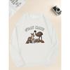 Men's Letter Animal Print Casual Crew Neck Sweatshirt, Long Sleeve Top, Smooth Soft Breathable, Suitable for Home and Outdoor