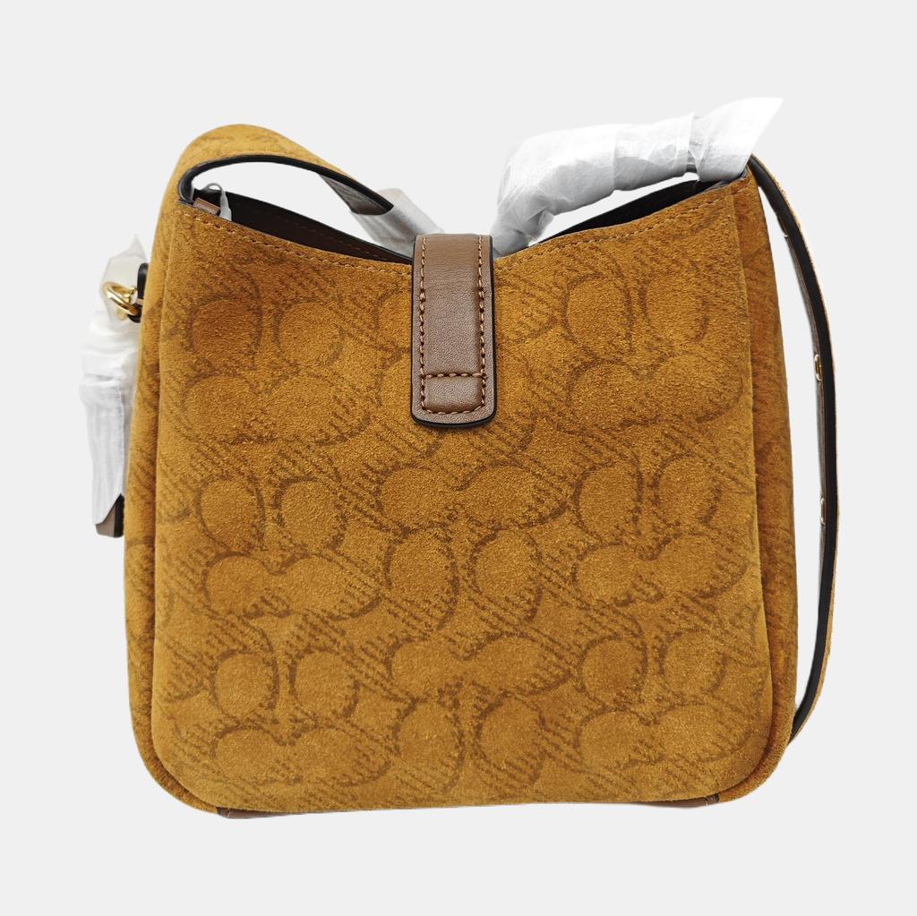 [Pre-Owned] Hadley 20 Letter Logo Adjustable Shoulder Strap Iconic Suede And Smooth Leather Crossbody Bag Mini - Very Good #1W6X459