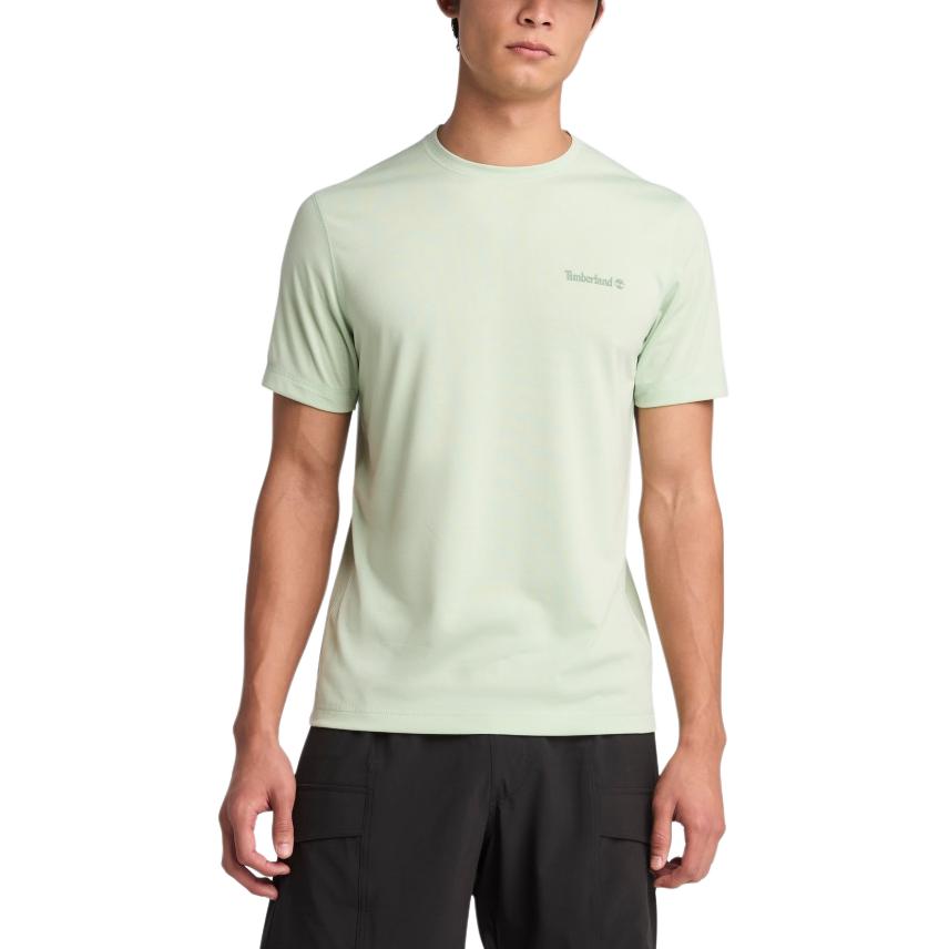 Timberland SS25 Casual Quick-Dry Breathable Short Sleeve T-Shirt Men tops Embossed-Green A6ASV-ENE