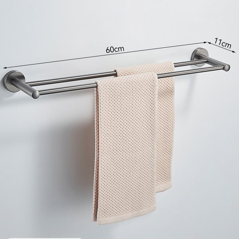 Stainless Steel Wall-Mounted Towel Rack with Storage Shelf, Punch-Free Installation