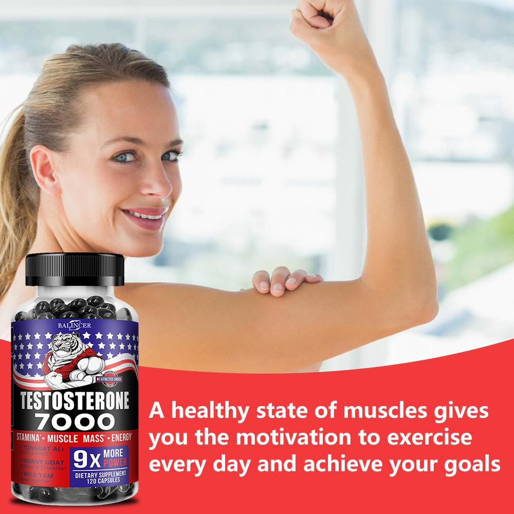 BALINSER Testosterone 7000 Herbal Blend Dietary Supplement 120 Capsules