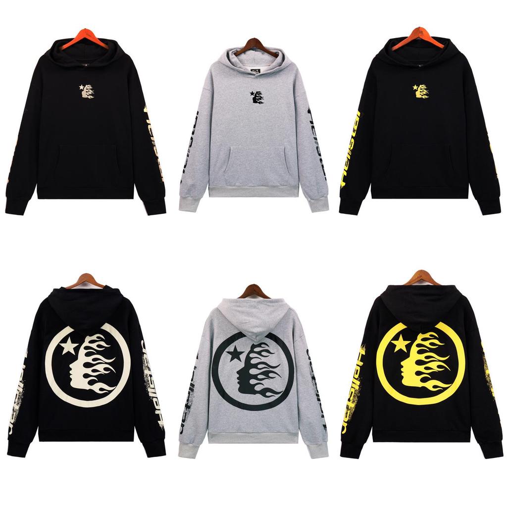 Hellstar Print Retro American Logo Hooded Sweatshirt