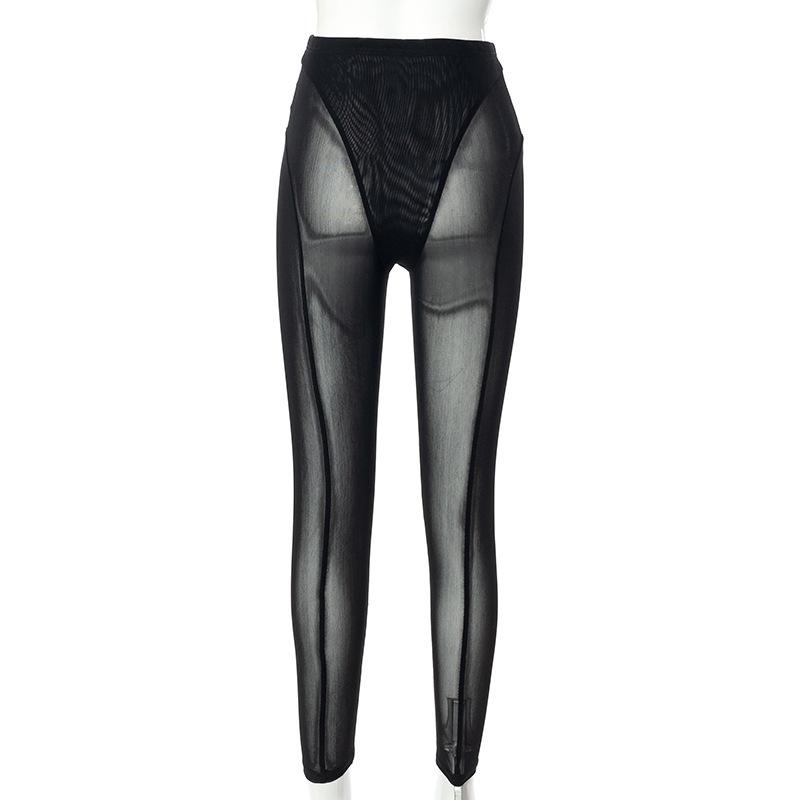 Bobbi K21PT668 Multi-color Women's European & American 2021 Fall/Winter Fashion Tight See-through Mesh Leggings
