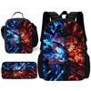 Anime J-JujutsuS K-KaisenS Child School Backpack with Lunch Bags ,Pencil Bags ,School Bags for Boys Girls Best Gift