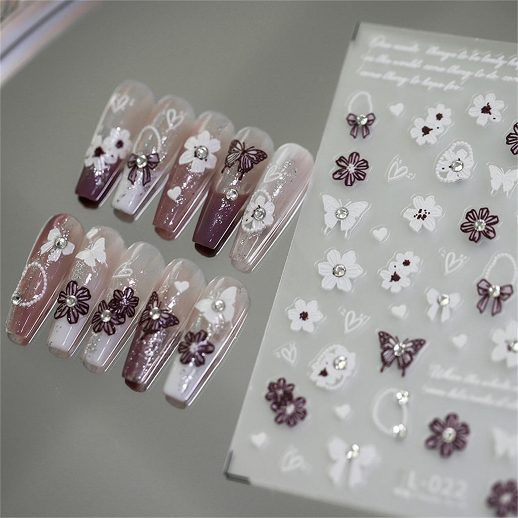 1pcs 5D Rhinestones Gold Silver Irregular Pattern Nail Sticker Simple Design Adhesive Slider Nail Art Decoration Decals Supplies
