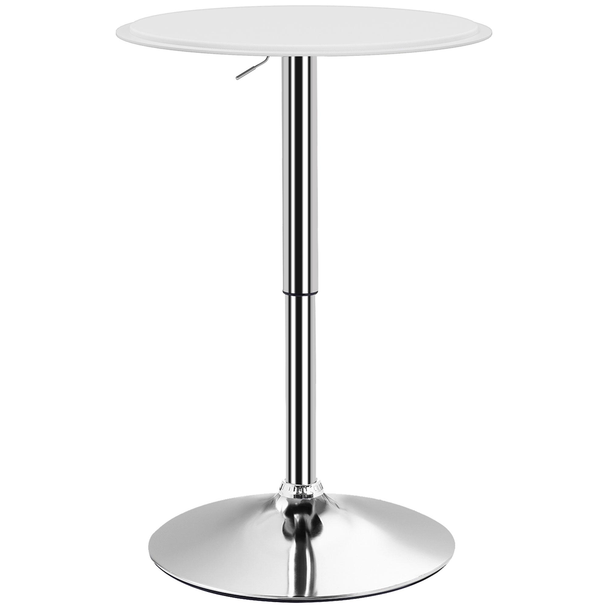 Table de bar Table haute bistro Hauteur réglable 67 93 cm Diamètre 63 cm Plateau rotatif 360 degrés Métal Blanc