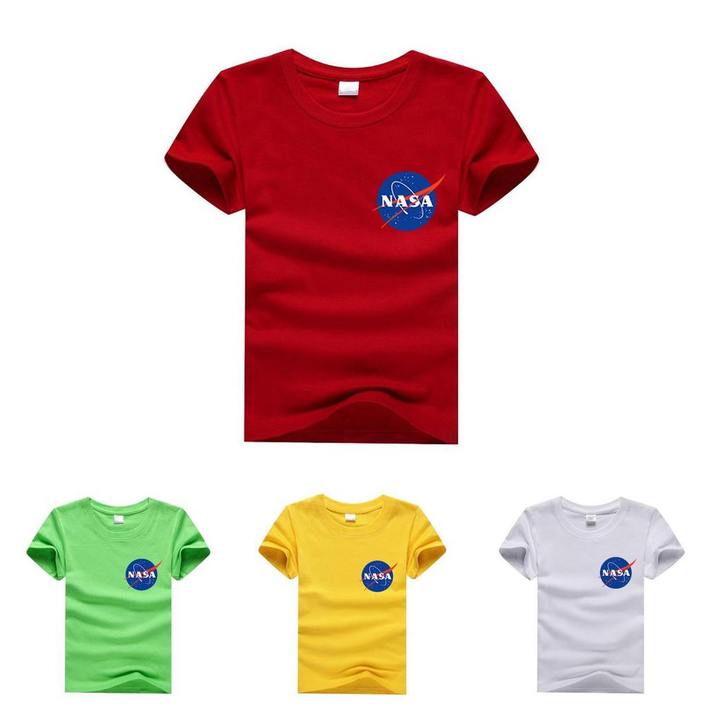 Prémiové kvalitní tričko NASA vesmírný astronaut pro chlapce a dívky dětské s kulatým výstřihem a krátkým rukávem