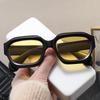2PCS New Fashion Black Small Rectangular Thick Frame Sunglasses for Men and Women Rectangular Summer Wear Outdoor Travel Shades