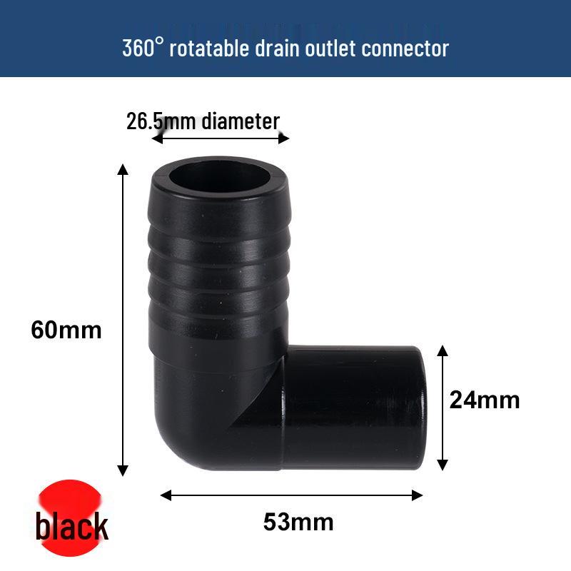 90° Marine Sewage Drain Outlet for Yacht Hull - Black/White