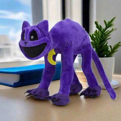 30cm Purple Smiling Cat Plush Toy Soft Stuffed Animal Doll Cute Kitten Decoration Birthday Gift For Kids