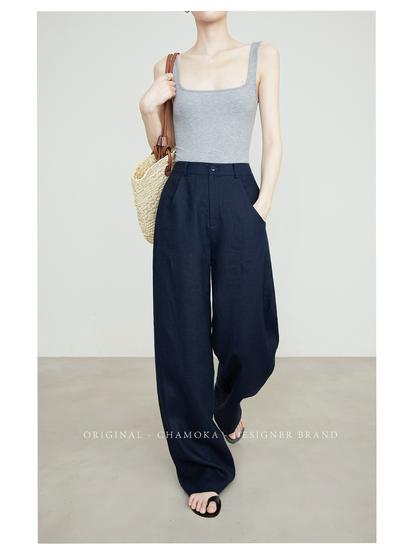 Women's 2026 Summer Linen Pants - Loose, Comfortable, Wide-Leg, Extended Length