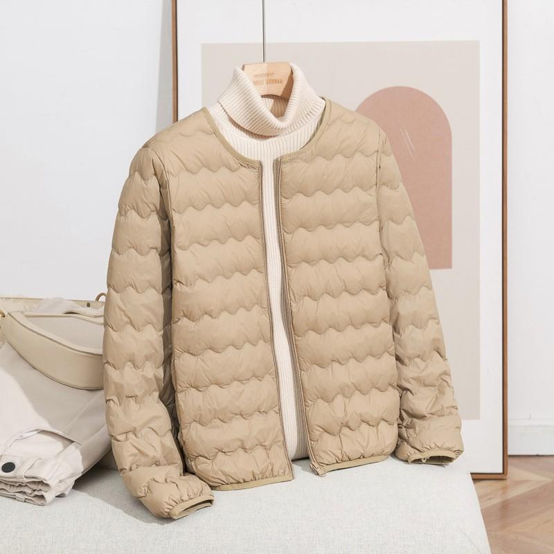 Womens Lightweight Hoodless Down Vest Short Puffer Jacket 90% White Duck Warm Winter Outerwear