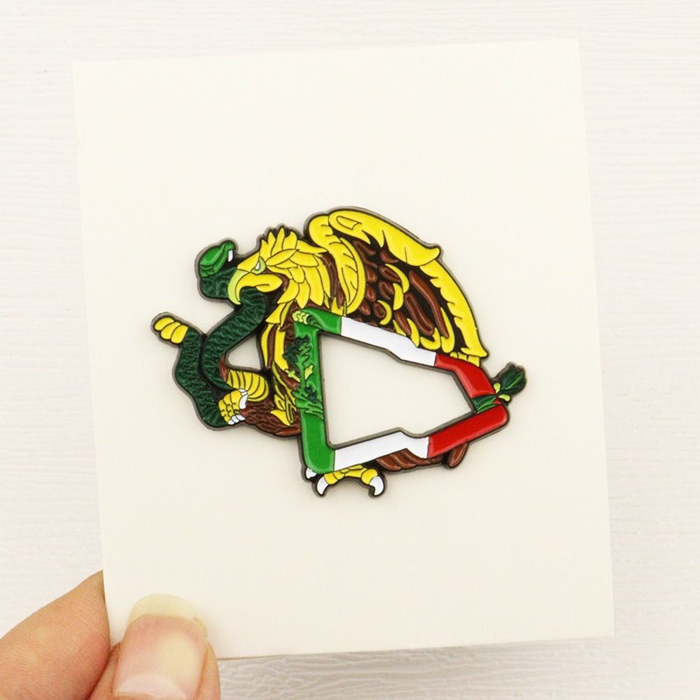 Metal Mexican Enamel Pin Eagle Baking Paint Brooches Funny Era Hat Pins  Decoration