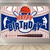 Sfondo Happy Birthday Baseball in Poliestere - Decorazione per Festa a Tema Sportivo per Casa o Stanza - Perfetto per Celebrazioni di Compleanno