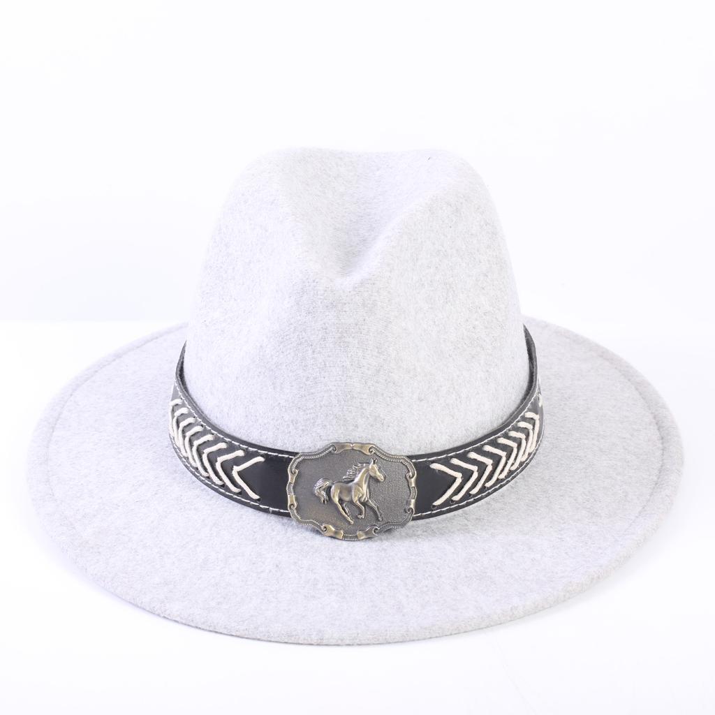 Popular European and American high-end wool top hat, men's and women's fashion versatile elegant top hat jazz hat