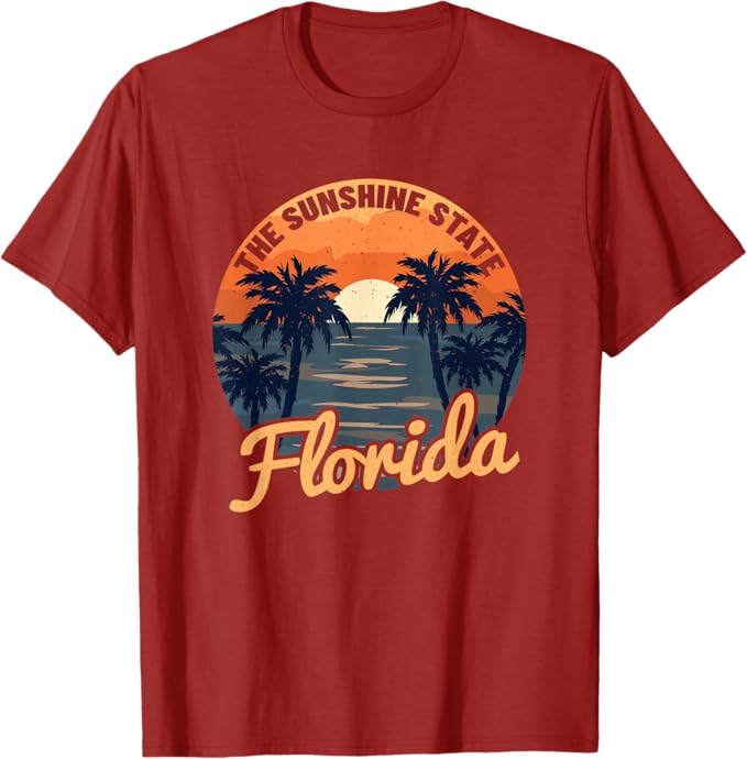 Florida Sunset  Design ze vzpomínek  Klasické tričko Pánské Dámské Letní Móda Vysoce kvalitní Bavlna Kulatý výstřih Krátký rukáv Horní díl