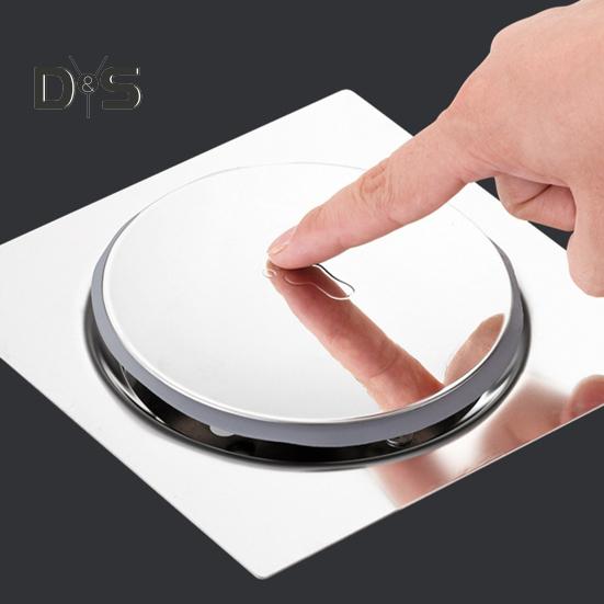 Bodenablaufabdeckung aus Edelstahl, präzise Dichtungsstruktur blockiert Gerüche und Insekten, Fußpedalschalter, Abflussabdeckung