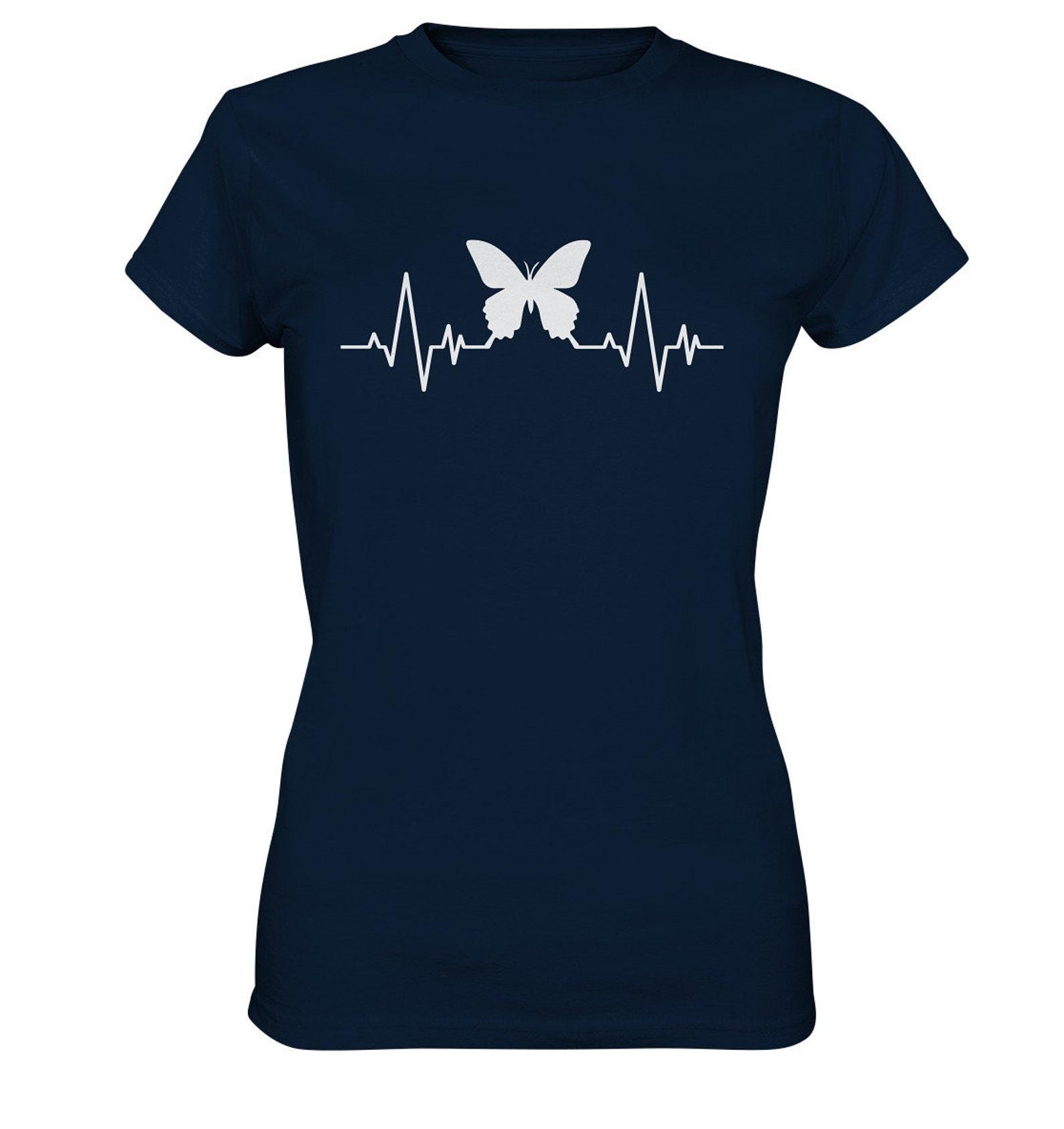 Butterfly Heartbeat Summer Insects Butterflies Garden Spring T-Shirt L