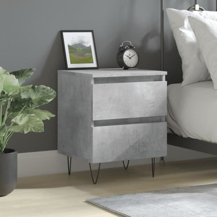 VidaXL Bedside Table Concrete Grey 40x35x50 Cm Engineered Wood 826884