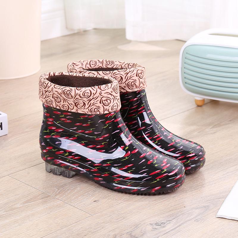 Crystal Warmth Damen Rutschfeste Wasserdichte Gummistiefel - Modisch, Verschleißfest, Samtgefüttert für Alle Jahreszeiten
