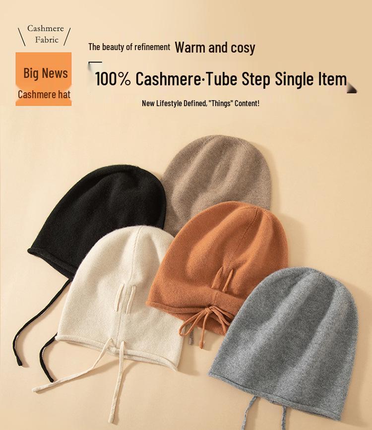 100% Cashmere Women's Elegant Turban Hat - Soft, Warm, Versatile for Autumn & Winter