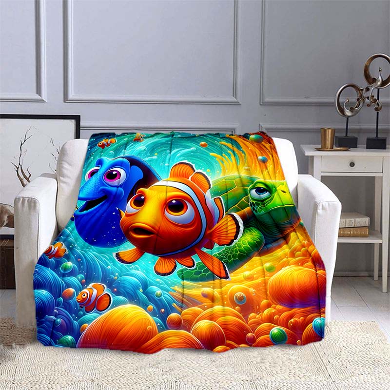 Disney Finding Nemo Pattern Blanket Warm Soft Fluffy Kids and Adult Sofa Bed Throw Blanket Outdoor Travel Camping Luxury Gifts