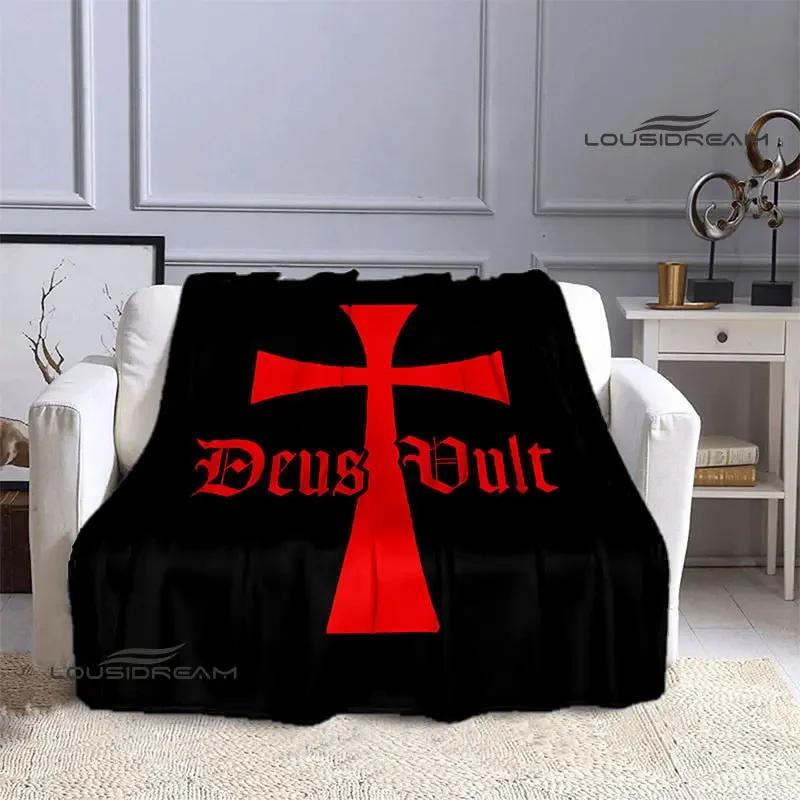 Kreuzzug Kreuz Templer Ritter Bedruckte Decke Flansch warme Decke Bettwäsche Picknickdecken Home Travel Born Geburtstagsgeschenk