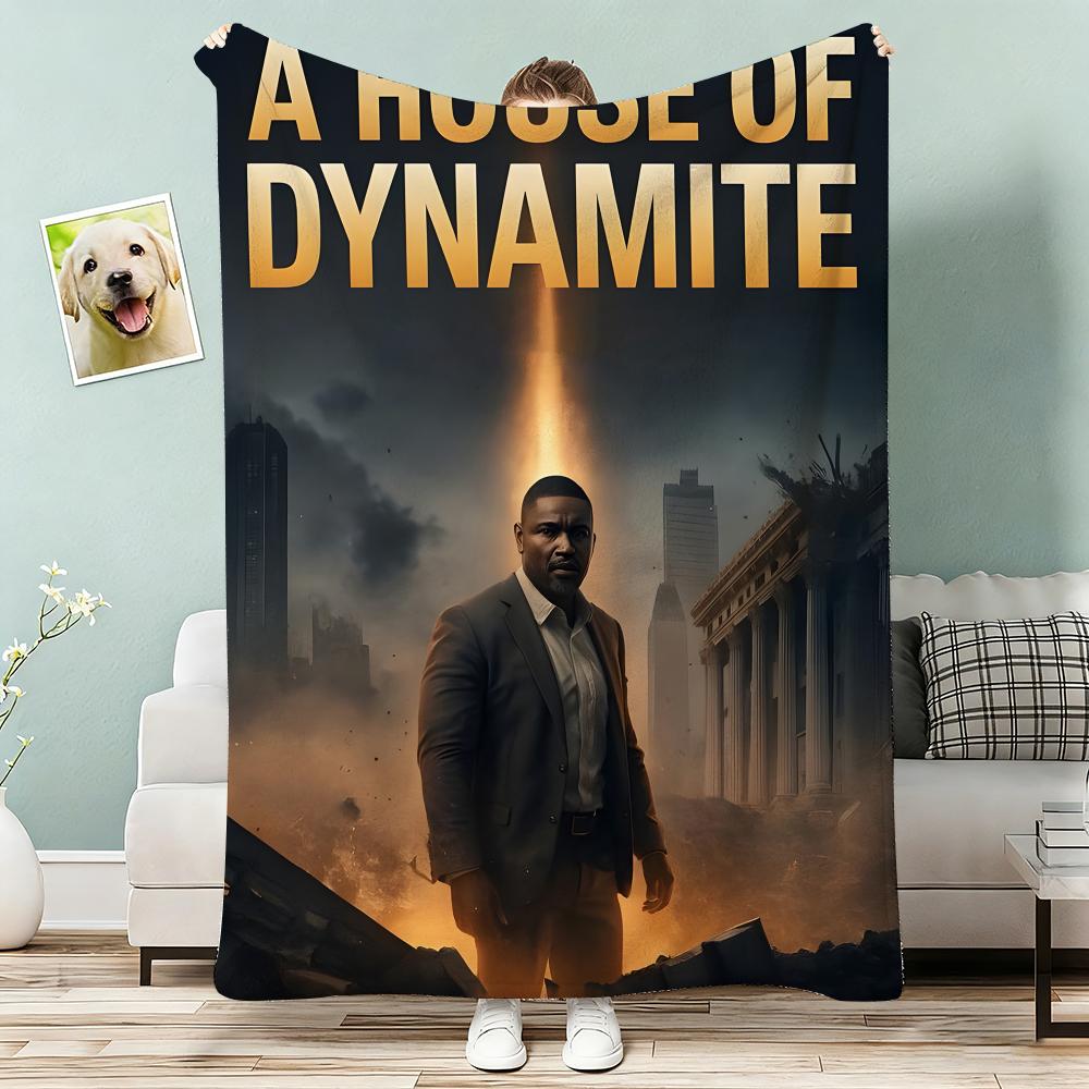 A House of Dynamite Throw Lightweight 240g Flannel Blanket Soft Skin-friendly for Summer Cooling 75x90cm