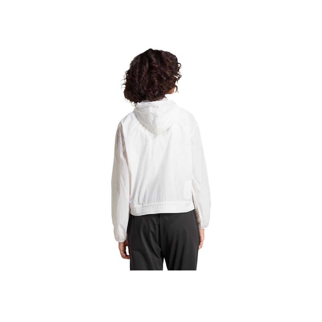 adidas City Escape Windbreaker Sportlich Lässige Kapuzenjacke Langarm Damenjacke Weiß JP0464