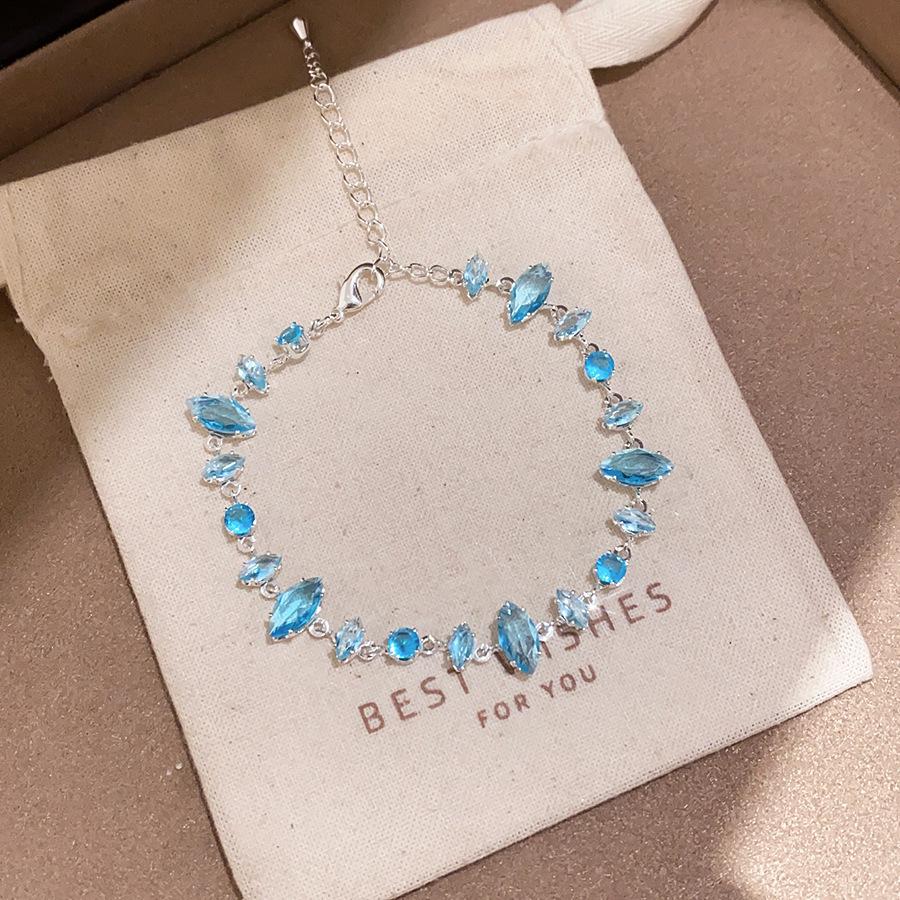 Sea Crystal Zirconia Water Drop Bracelet: Light Luxury Cool Style Jewelry for Women