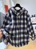 Women's Korean Plaid Hooded Jacket: Cozy, Loose Fit for Autumn/Winter
