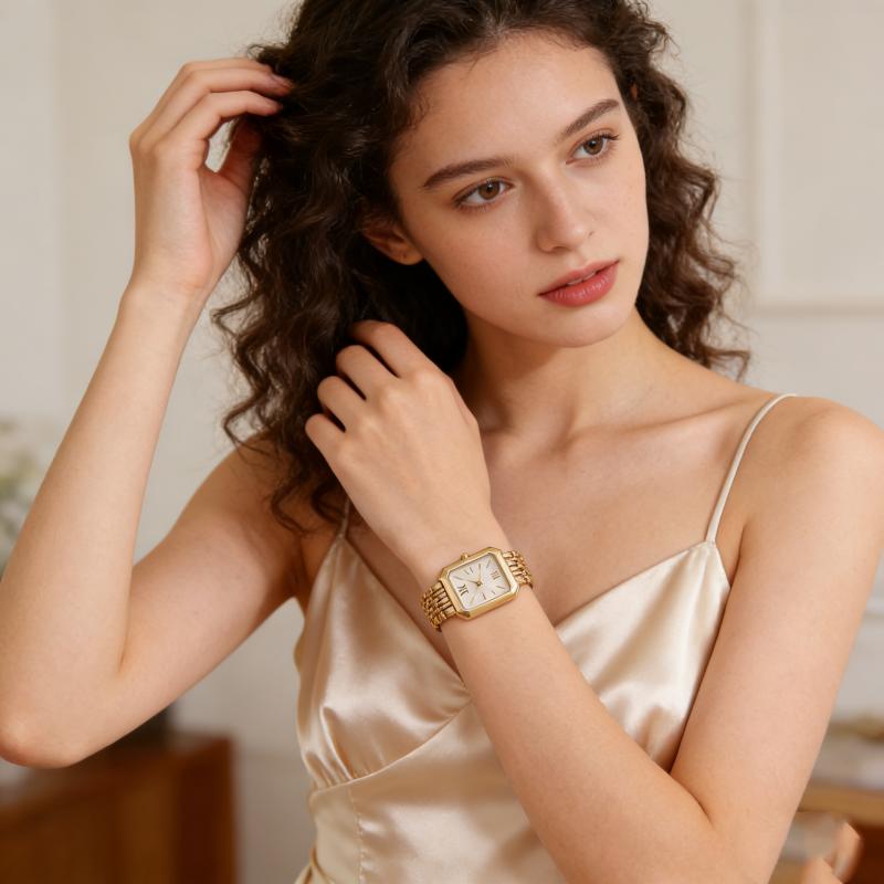 Orologio da Polso al Quarzo Rettangolare da Donna Lusso Analogico Marca da Donna Orologi da Polso Ragazze Orologio Regalo