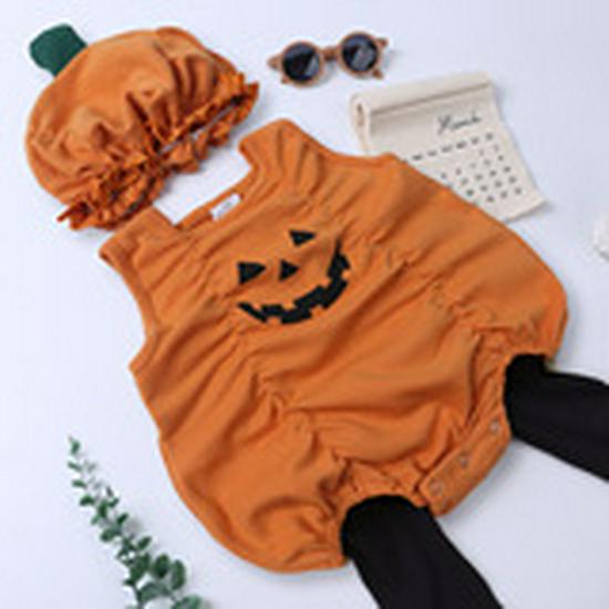 2025 Halloween Pumpkin Long Sleeve Baby Onesie Romper