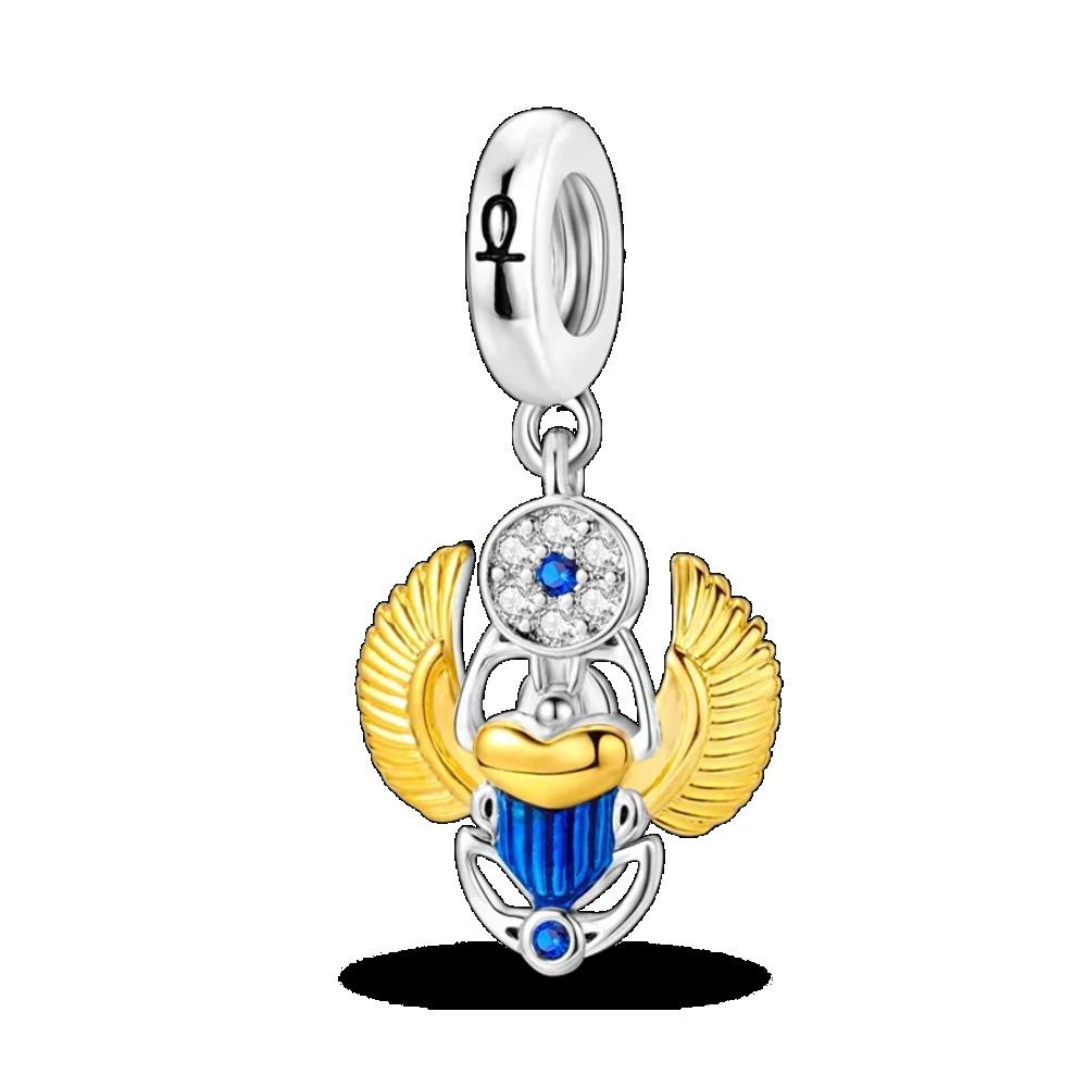 925 Silver Golden Charm Crown Family Tree Safety Chain Hollow Beads for Women DIY Bracelets Jewelry