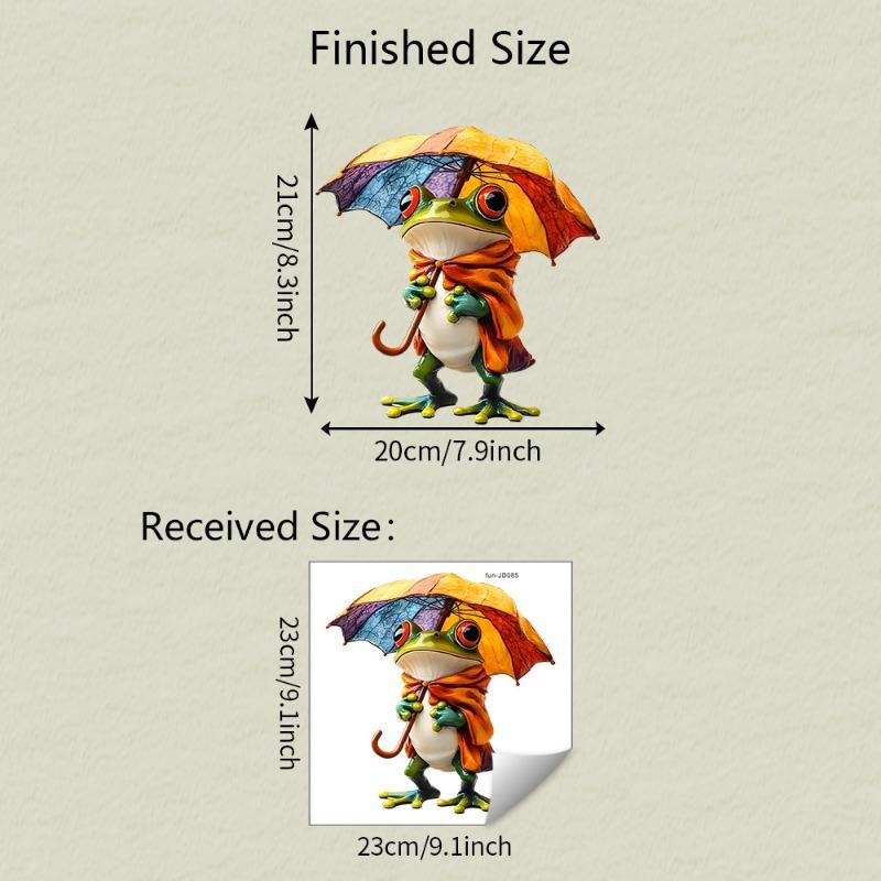 Fun-JD085 Creative Painted Frog Glass Window Beautification and Decoration Electrostatic Uv Window Sticker