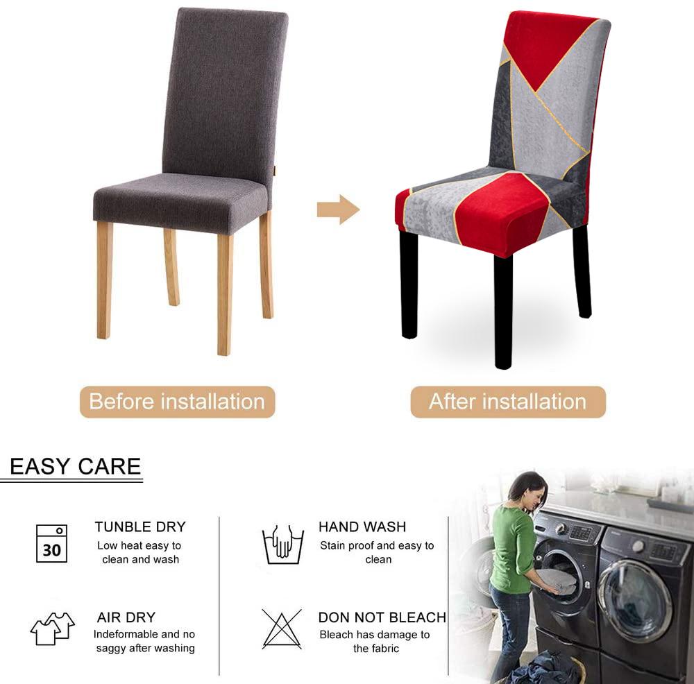 Chair Covers Set Of 1/2/4/6 Pcs, Parson Chair Slipcovers For Dining Room, Removable Kitchen Chair Cover For El And Ceremony