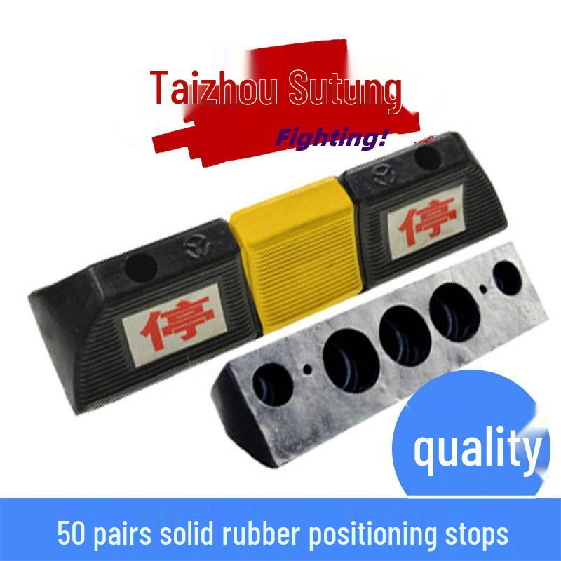 1m Durable Rubber-Plastic Parking Stopper – Anti-Collision Wheel Positioner