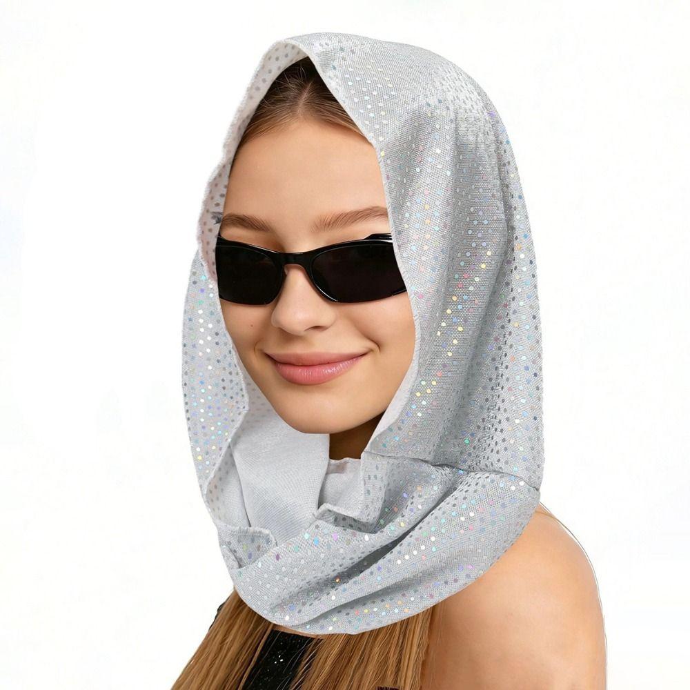 Stylish Head Scarf Multi-Functional Scarves Shawl Wraps Stylish Sequin Rave Hood Unisex