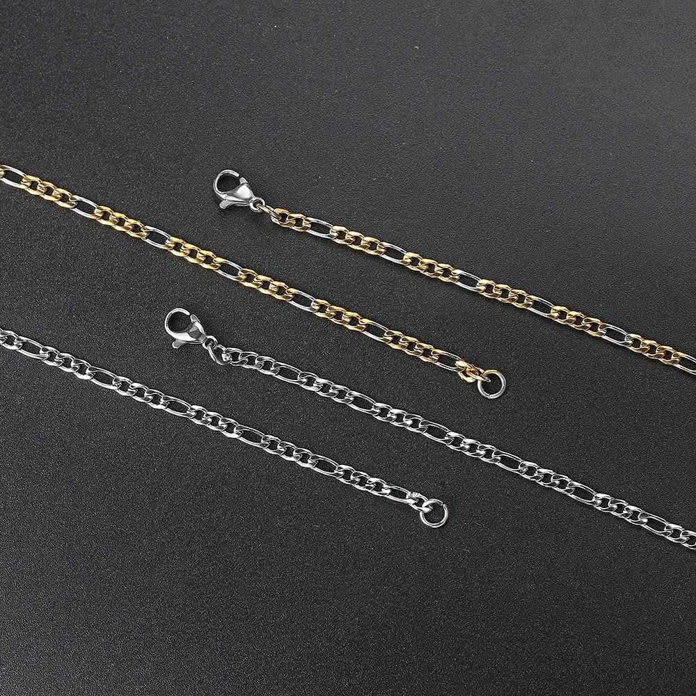 Men 's Figaro Chain Necklace Stainless Steel Minimalist 3mm 60cm Gold Color Fashion New Hip Hop Jewelry Gift Collar s