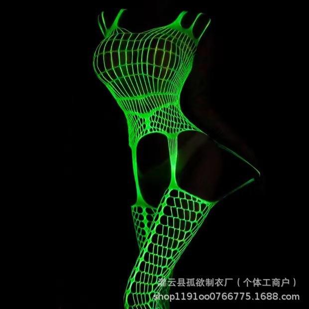 Tutina luminosa europea e americana calzini da gamba sexy sexy cavi riflettenti luminosi