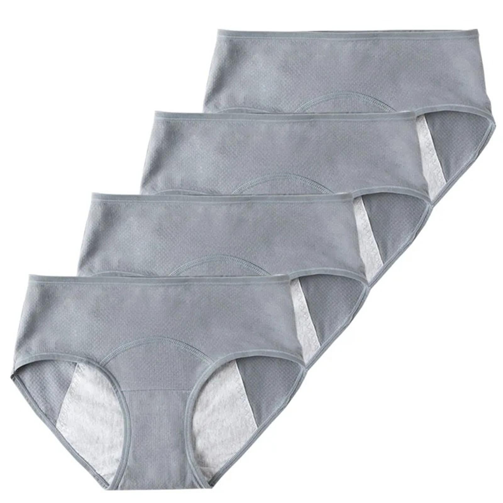 

4 Pack Women s Cotton Leakproof Period Panties Middle Waist Comfortable Underwear Blue S синий