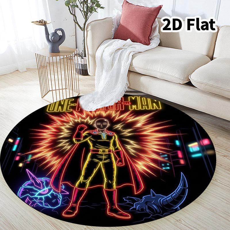Onepunch Man Round Area Rug Carpet Rug For Living Room Bedroom Sofa Playroom Decor Nonslip Floor Mat