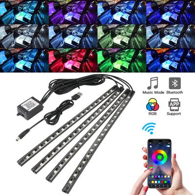 Neon LED Car Interior Ambient Foot Light Kit Accessories RGB Backlight Remote App Music Control Auto Atmosphere Decorative Lamp