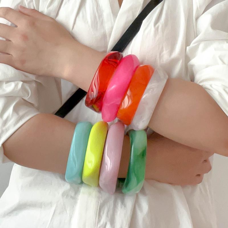 Fashionable Punk Summer Beach  Pattern Acrylic Bracelet For Women'S Daily Wear And Parties Bangles For Women