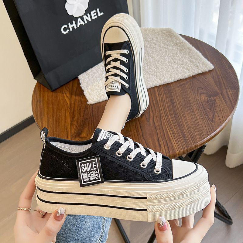 National platform canvas shoes children's summer versatile height increase students casual single women's shoes