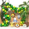T02C!100Pcs Animal Balloons Garland Kit Jungle Safari Theme Party Supplies Favors Kids Boys Birthday Party Baby Shower Decor